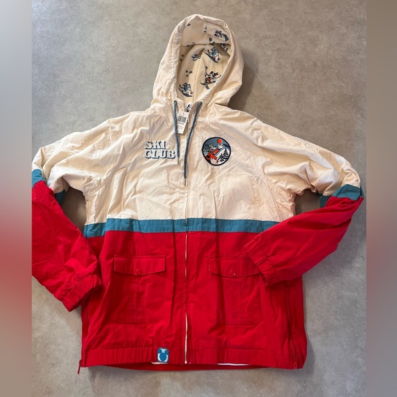 New Disney OUR UNIVERSE Goofy Mickey Ski School Windbreaker Jacket. Large Unisex - Picture 11 of 11